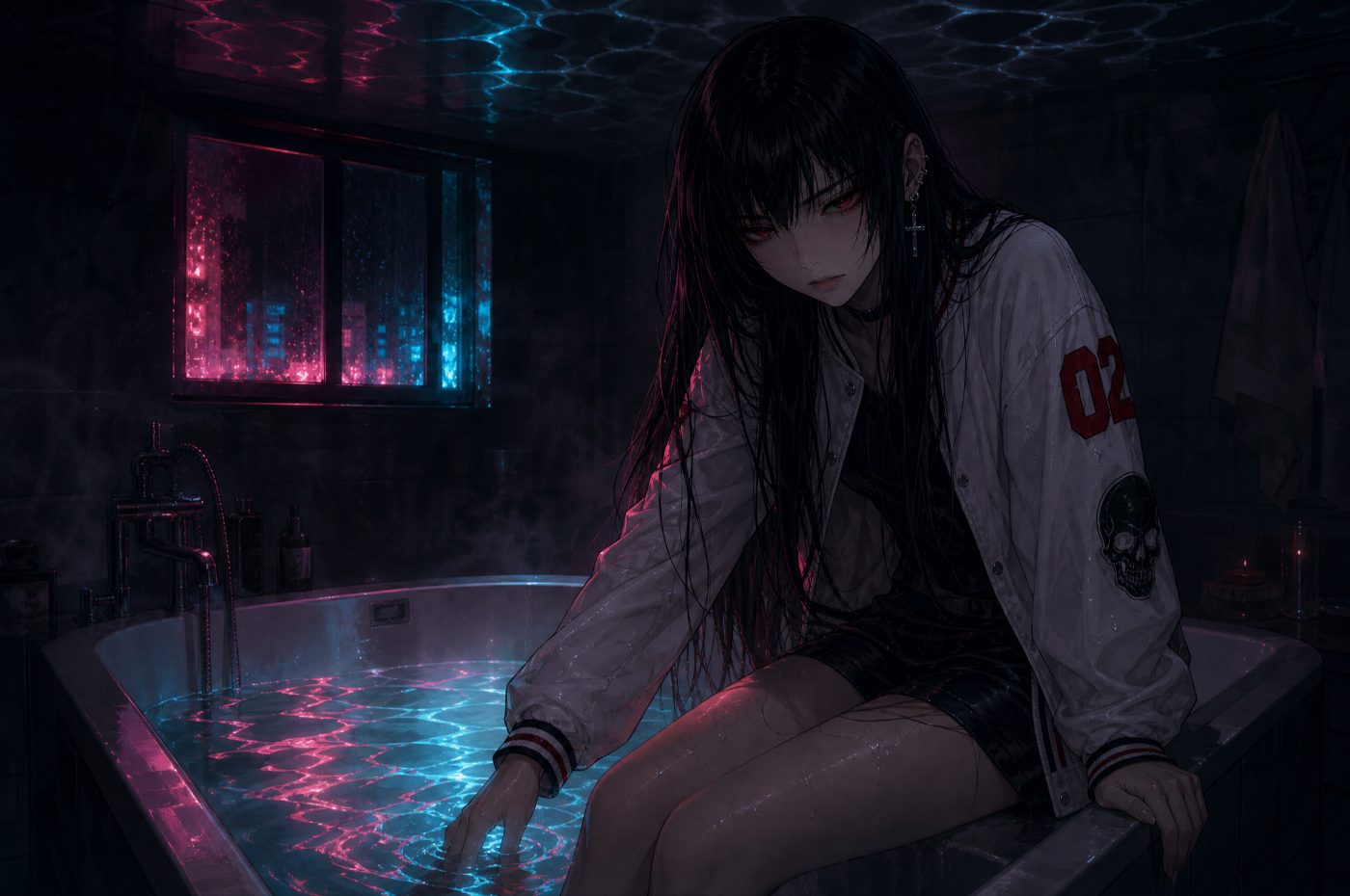 A bathtub full of neon